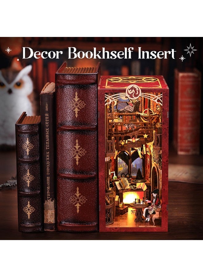 Diy Book Nook Kit Diy Miniature Dollhouse Kit Booknook With Dust Cover Bookshelf Insert Decor Alley Bookends Model Kit Bookshelf Decor Creativity Kit Booknook Book Nook Kits For Adults (Rk01)