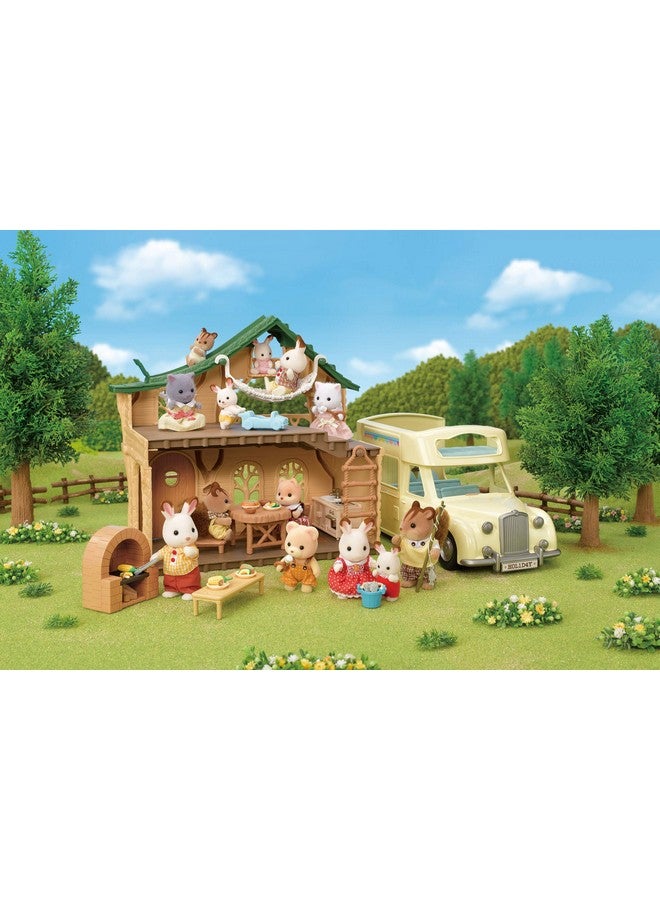 Lakeside Lodge Gift Set Collectible Dollhouse With Figures Furniture And Accessories Pink Medium