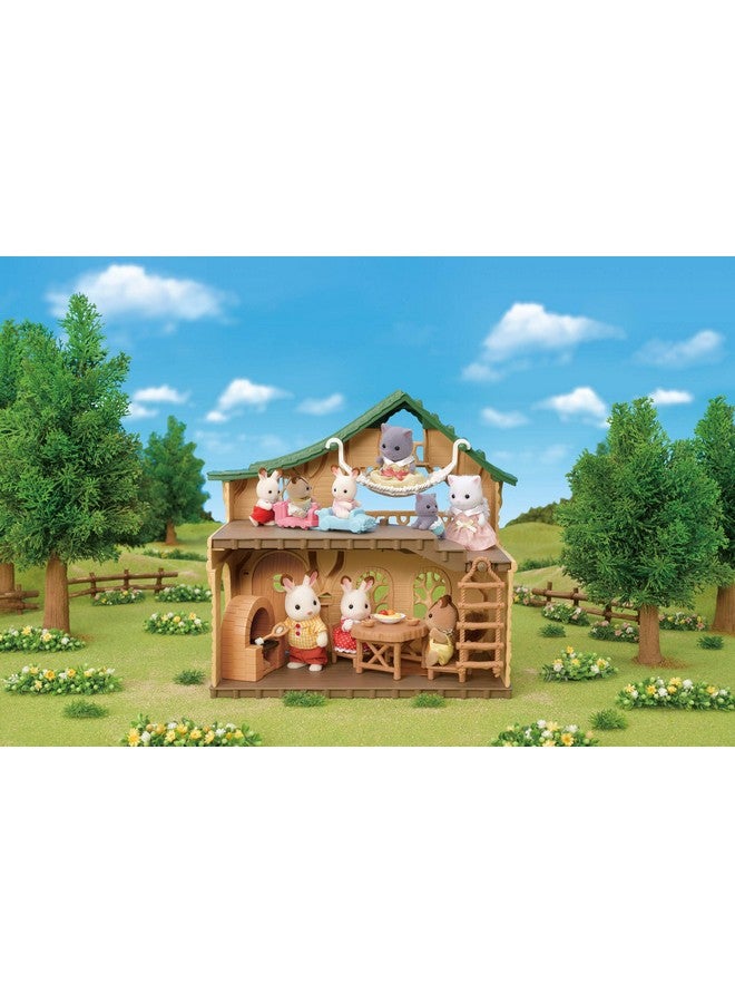Lakeside Lodge Gift Set Collectible Dollhouse With Figures Furniture And Accessories Pink Medium