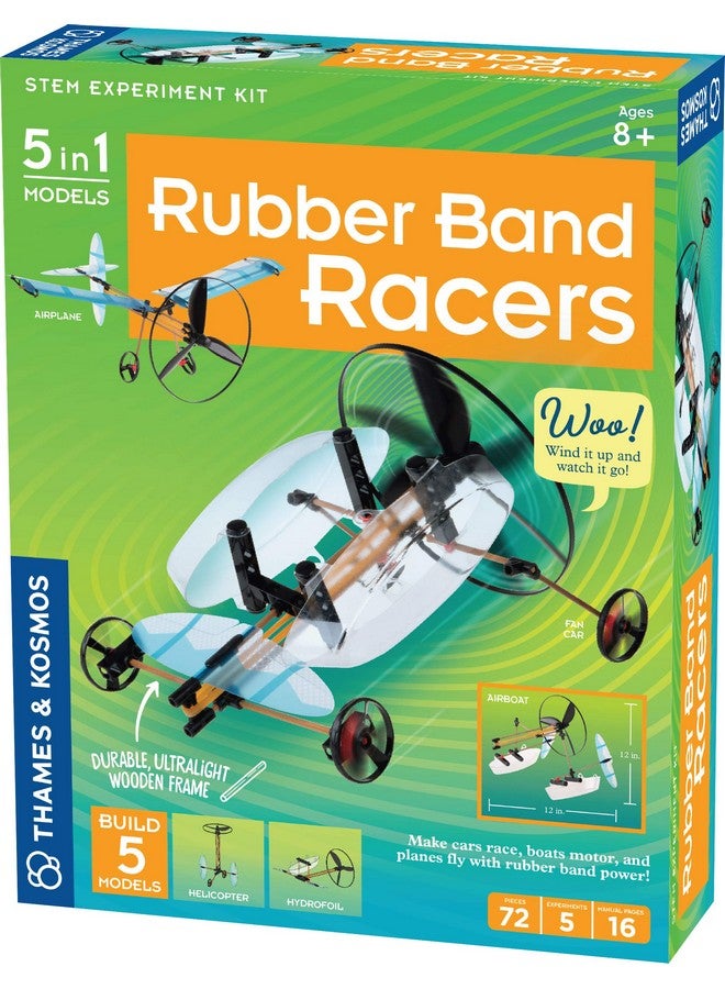 Rubber Band Racers Kit Science Kit Includes Color Education Manual Science Toy For Kids 8+Green