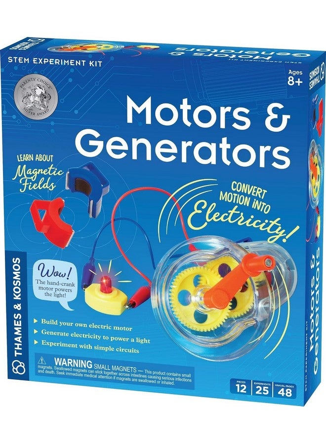 Motors & Generators Science Kit 25 Guided Stem Experiment Lessons 48 Page Color Student Guide Grades 36 Ages 8+ Play & Learn Parents' Choice Silver Award Winner