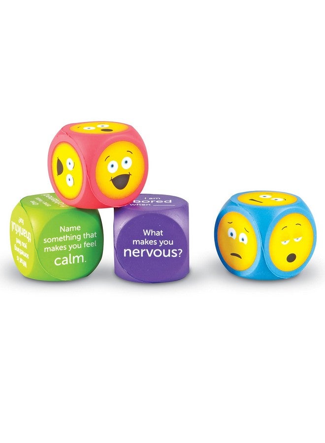 Soft Foam Emoji Cubes Set Of 4 Ages 3+ Conversation Cubes For Kids Social Emotional Learning