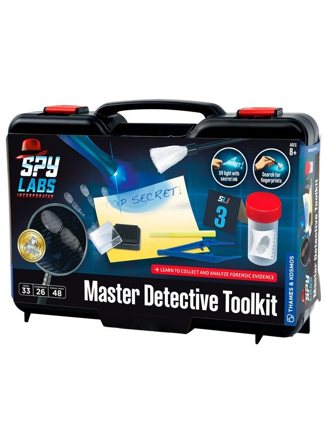 Spy Labs Master Detective Toolkit V2 Forensic Science Kit Gather & Document Evidence Play Fingerprints Footprints Tire Tracks 32Page Experiment Storybook