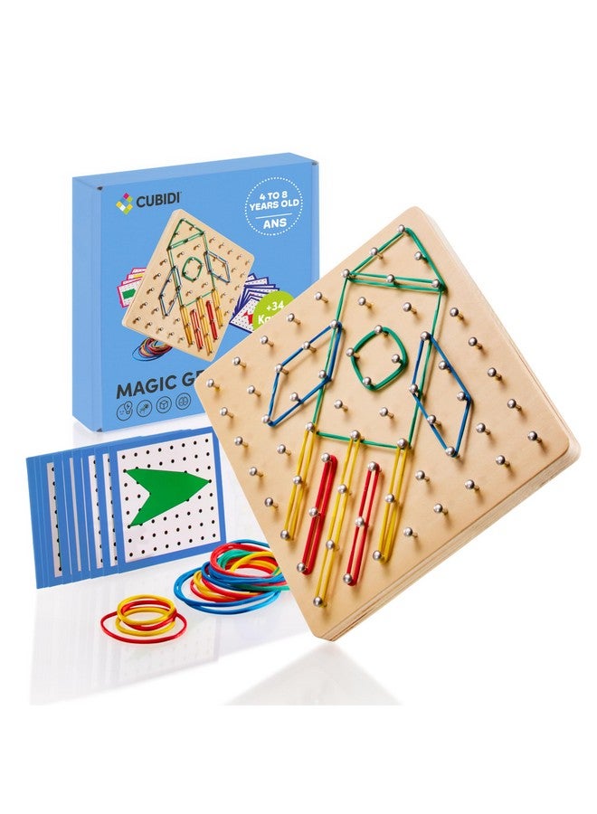 ® Wooden Geoboards With Rubber Bands Montessori Toys For 4+ Year Old Kids Geo Boards For Classroom Stem Toys Educational Toys For 4 Year Olds Children To Improve Creativity