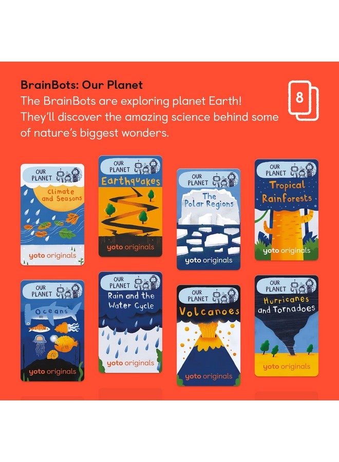 Yoto Brainbots Our Planet 8 Kids Audiobook Cards For Use With Yoto Player & Mini Allin1 Audio Player Educational Screenfree Listening With Fun Stories For Learning & Interactive Quizes Ages 6+