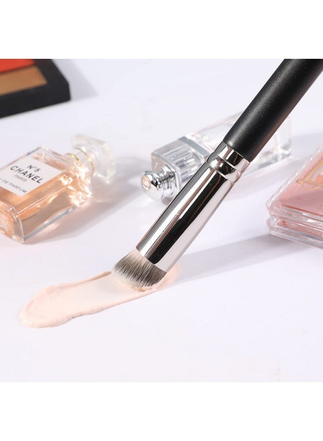 Concealer Brush Under Eye Mini Angled Flat Top Kabuki Nose Contour Brush For Concealing Blending Setting Buffing With Powder Liquid Cream Cosmetic Pro Small Makeup Foundation Brushes 270