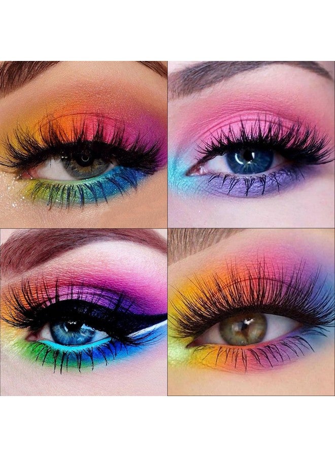 Neonme Eyeshadow Palette 18 Fluorescent Color Glowing Eyeshadows Rainbow Purple Blue Green Yellow Pink Eye Shadow Palettes For Fun Party Popular Eye Makeup Glitter Matte Shimmer