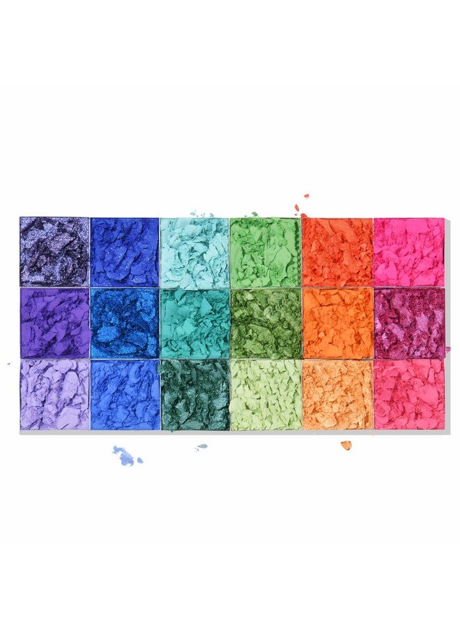 Neonme Eyeshadow Palette 18 Fluorescent Color Glowing Eyeshadows Rainbow Purple Blue Green Yellow Pink Eye Shadow Palettes For Fun Party Popular Eye Makeup Glitter Matte Shimmer