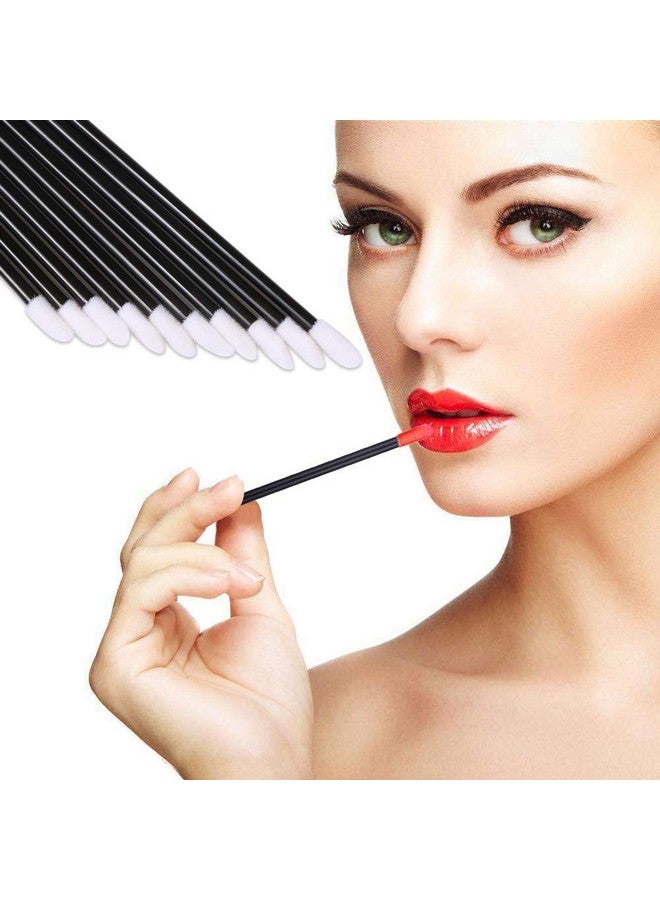 (Tm) 50 Pieces Disposable Lip Brushes Lipstick Gloss Wands Applicator Makeup Tool Kits Black