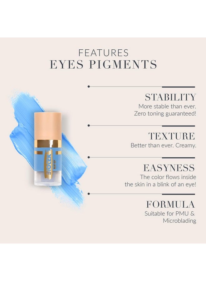 Eyes Pigment For Permanent Makeupintense Blue Color For Eyes And Eyelinermade In Italymore Than Everblue Sky 024 Fl.Oz.