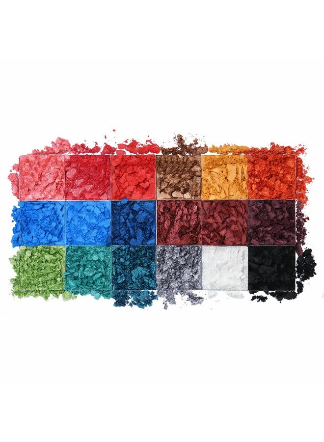 18 Color Funfair Eyeshadow Palette Carnival Party Eyeshadows Gold Slivery Black White Yellow Orange Brown Bronzer Red Blue Purple Green Eye Shadow Palettes Glitter Matte Shimmer