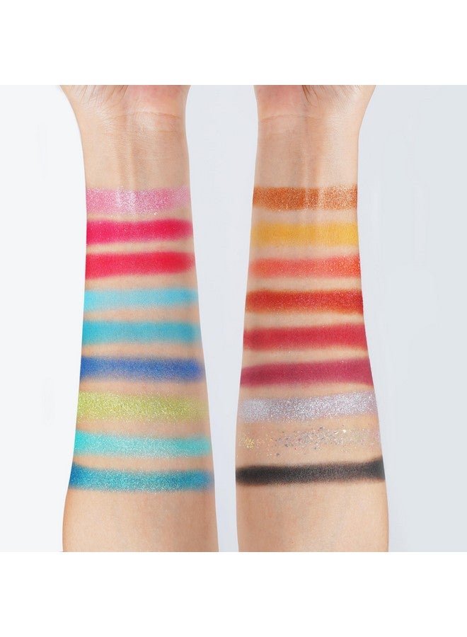 18 Color Funfair Eyeshadow Palette Carnival Party Eyeshadows Gold Slivery Black White Yellow Orange Brown Bronzer Red Blue Purple Green Eye Shadow Palettes Glitter Matte Shimmer