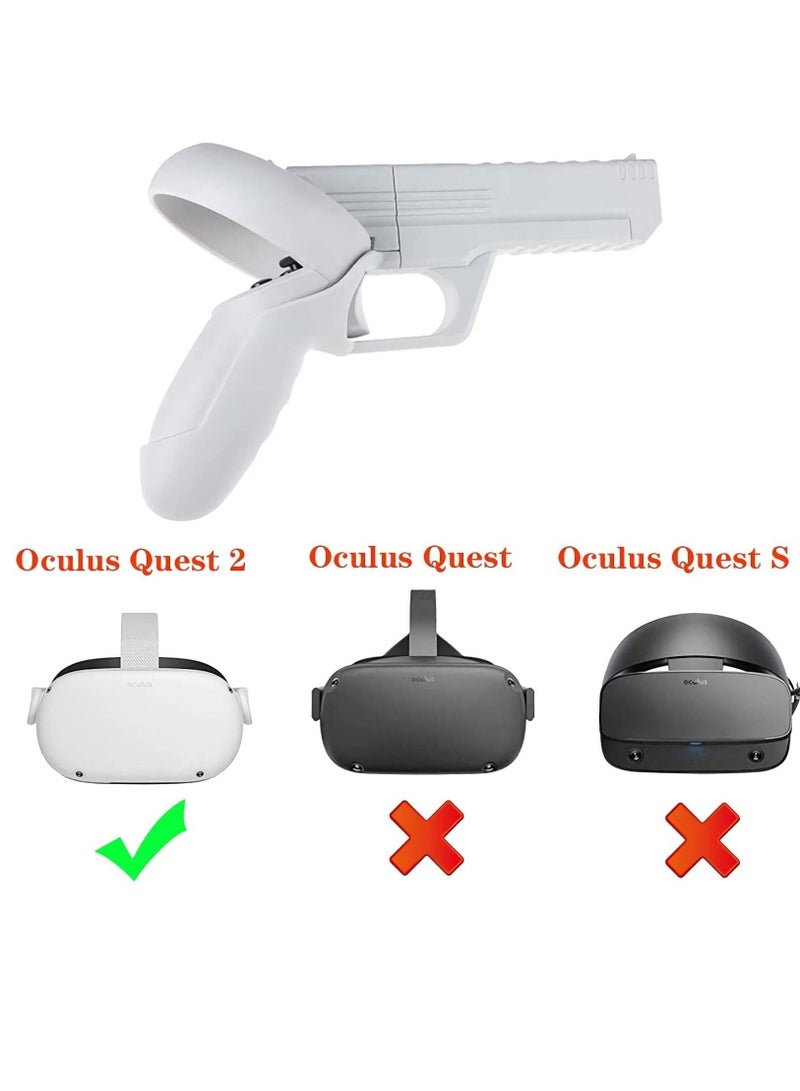 VR Gamepad Compatible with Meta/Oculus Quest 2 Controllers, Grips Accessories VR Gamepad Handle Enhanced FPS Gaming Shooting Experience with Quest 2 Controller, Immersion enhanced interaction.