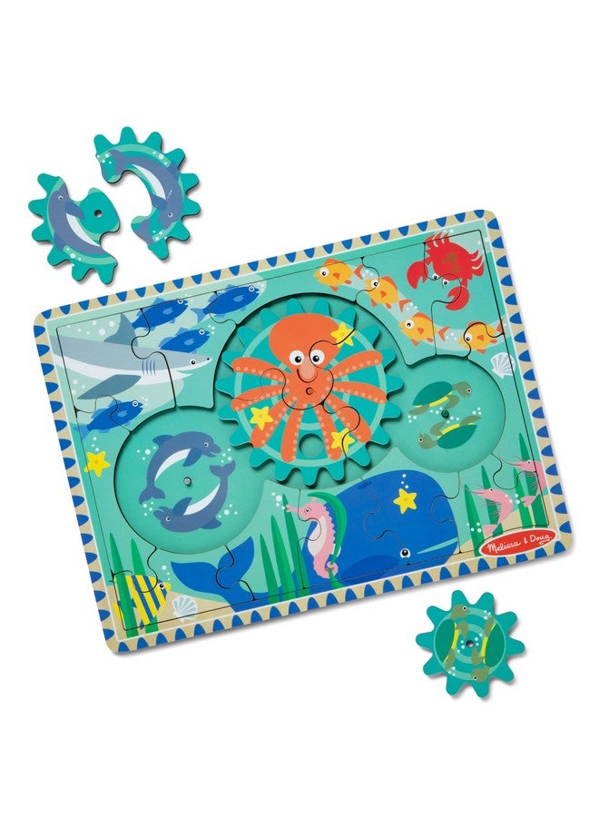 Wooden Underwater Jigsaw Spinning Gear Puzzle 18 Pieces Wooden Puzzle For Toddlers And Preschoolers For Boys And Girls Ages 3+