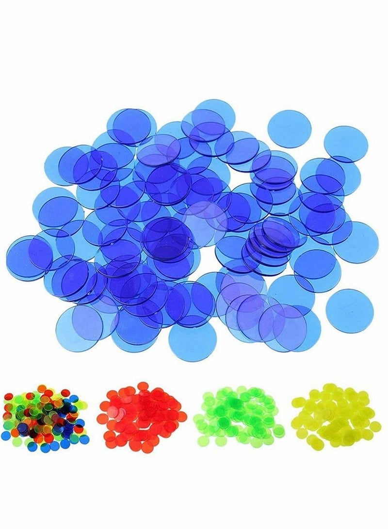 Anbane Transparent Color Counters Counting Bingo Chips Plastic Markers with Storage Bag (Multicolored, 250 Pieces)