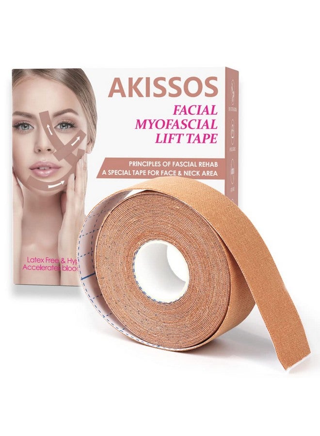 Facial Myofascial Lift Tape Face Lift Tape Face Toning Belts Anti Wrinkle Patches Anti Freeze Stickers Neck Lift Tape Unisex For Firming And Tightening Skin 2.5Cm*5M