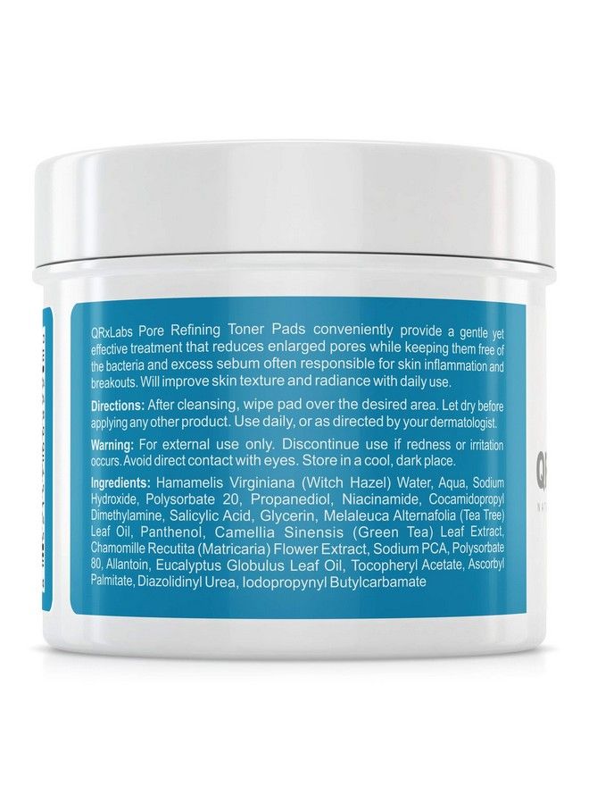New! Pore Refining Toner Pads With Salicylic Acid And Niacinamide In A Witch Hazel Solution Boosted With Vitamins B5 C & E Chamomile & Green Tea Help Reduce Inflammation And Enlarged Pores