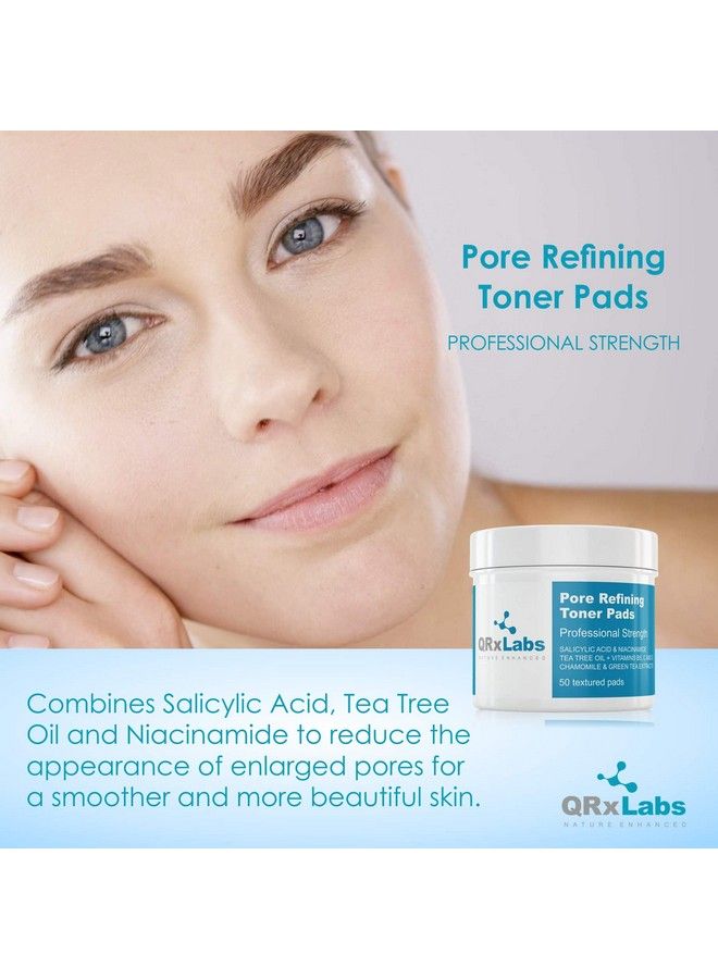 New! Pore Refining Toner Pads With Salicylic Acid And Niacinamide In A Witch Hazel Solution Boosted With Vitamins B5 C & E Chamomile & Green Tea Help Reduce Inflammation And Enlarged Pores