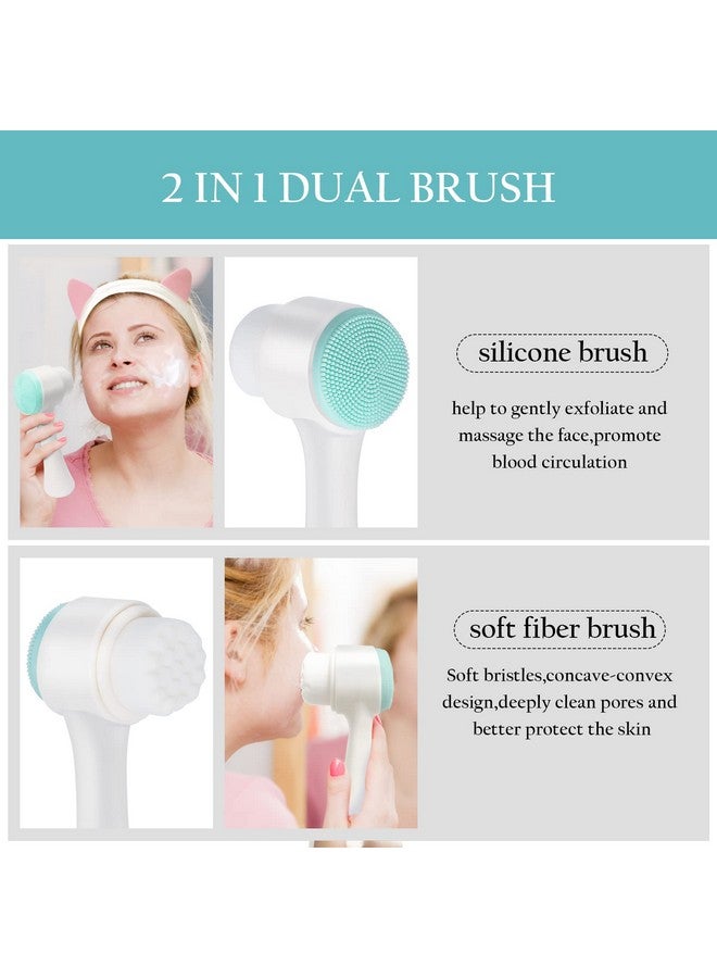 Face Brushmanual Facial Cleansing Double Side Skin Care Facial Cleaning Brush Silicone Facial Scrubber Manual Dual Face Wash Brush For Gentle And Deep Facial Cleansing