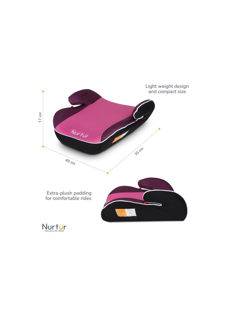 Nurtur Nova Kids Booster Seat - Arm Rest - Easy to Install - Universally Fit – Wide Cushioned Base - Suitable from 4 years to 12 years