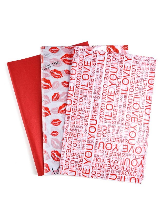60 Sheets Gift Wrapping Tissue Paper Assorted 50 * 35Cm Valentine'S Day Tissue Paper Bulk 3 Designs Art Paper For Valentine'S Day Wedding Diy Crafts Wrapping Accessory Gift Decorations
