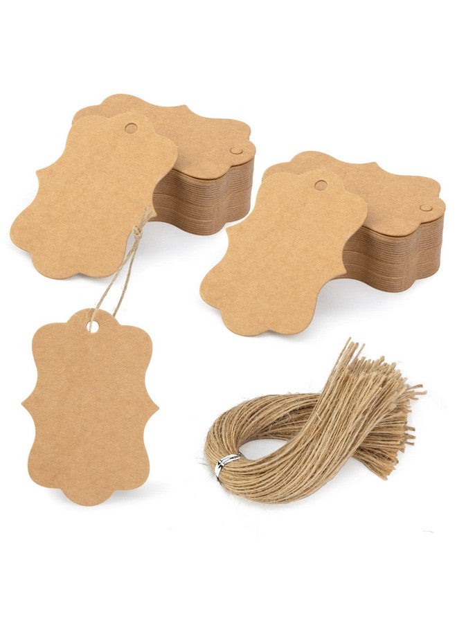 150Pcs Brown Paper Kraft Gift Tags With String For Gift Wrapping Price Cookies Cupcake Tags