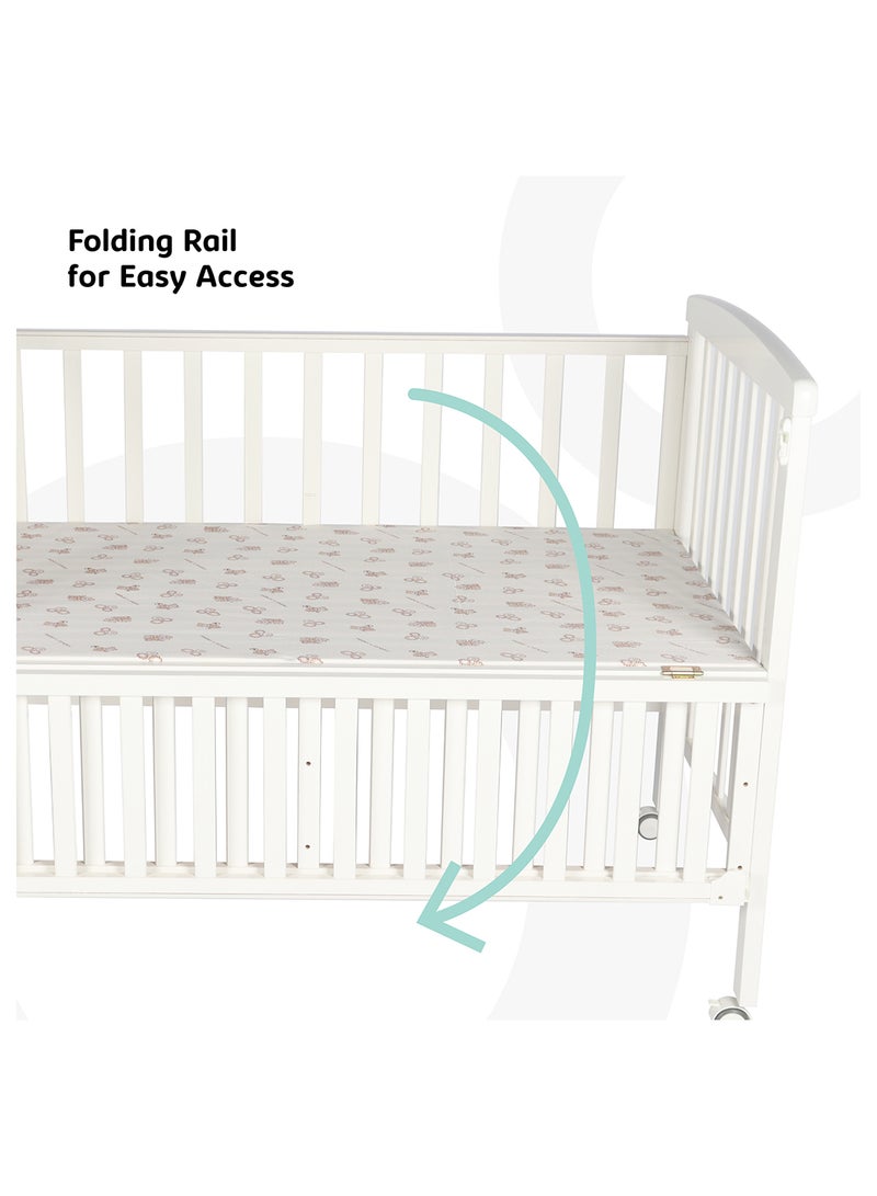 Wooden Portable Crib 129x69x96 Cm 0 To 4 Years