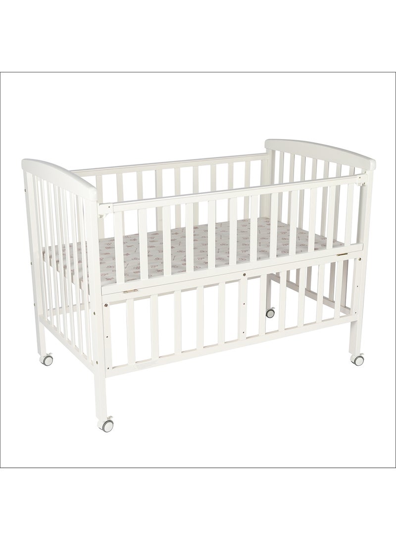 Wooden Portable Crib 129x69x96 Cm 0 To 4 Years