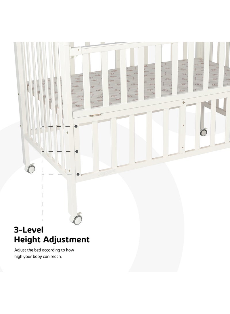 Wooden Portable Crib 129x69x96 Cm 0 To 4 Years