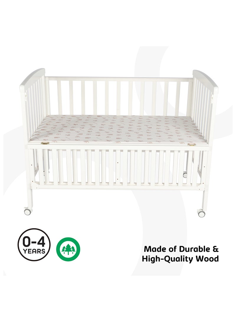 Wooden Portable Crib 129x69x96 Cm 0 To 4 Years