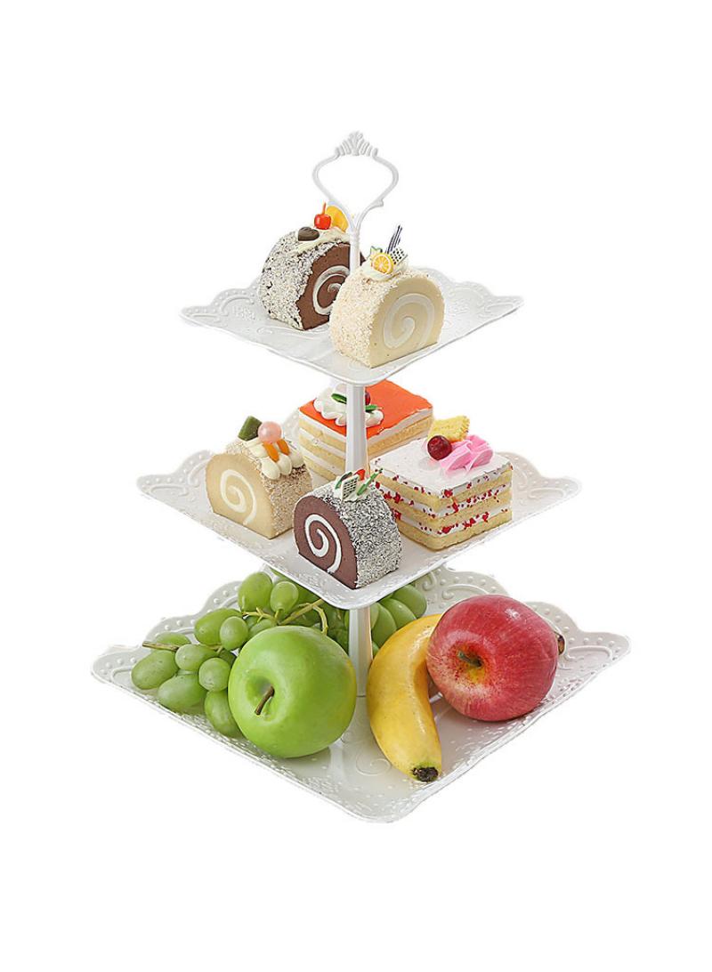 Three Layer European Style Multi Layer Removable Fruit Dessert Plate