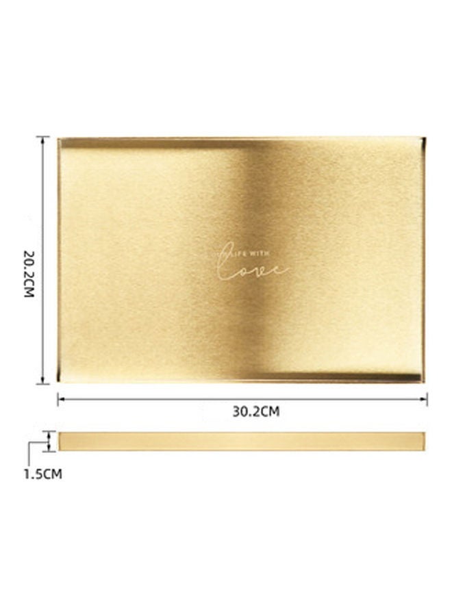 Rectangle Tray Gold 30.2x20.2x1.5cm