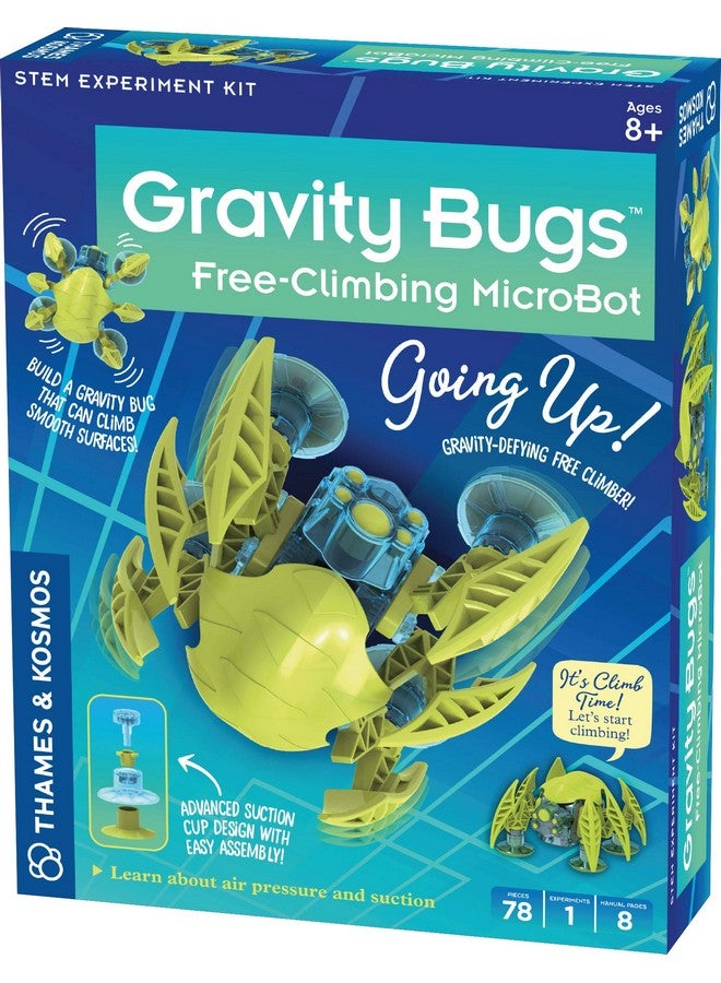 Gravity Bugs Freeclimbing Microbot Build A Robotic Wallcrawling Bug Explore Stem Lessons In Air Pressure Suction Handson Physics & Engineering Construction Kit Blue