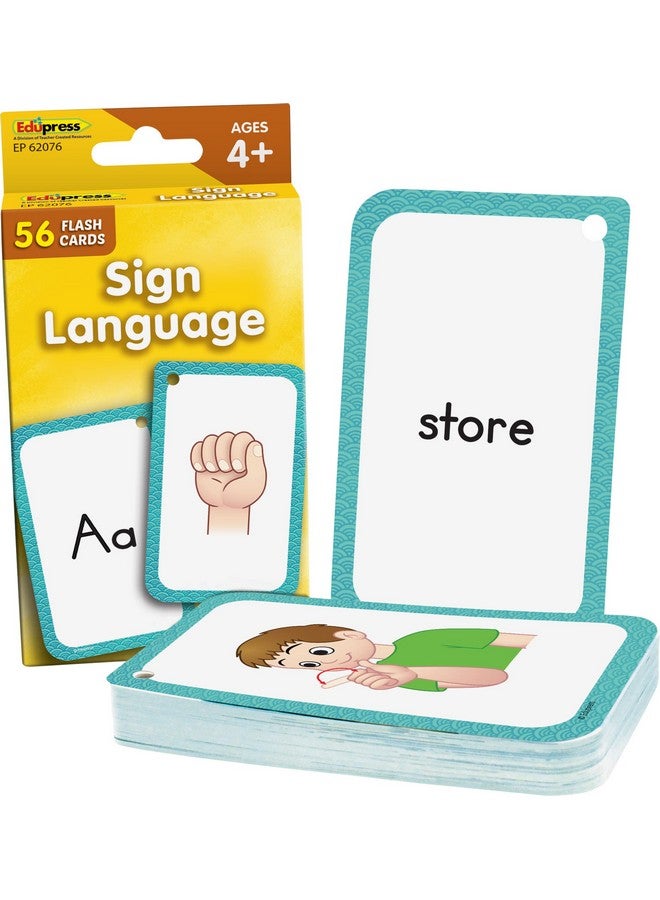 Sign Language Flash Cards (Ep62076) White Medium
