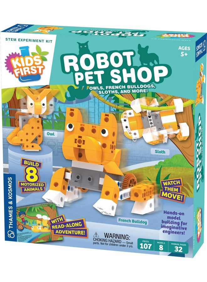 Kids First Robot Pet Shop Owls French Bulldogs Sloths & More Stem Experiment Kit For Young Engineers Build 8 Motorized Robots Of Cute Animals Play & Learn With Storybook Manual