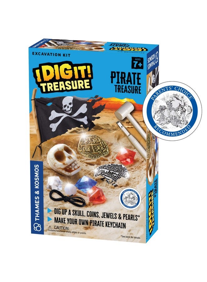 I Dig It Treasure Pirate Treasure Excavation Kit Explore Archaeology Dig Treasure Out Of A Plaster Block Unique Composition For A Fun Dustfree Educational Activity Blue