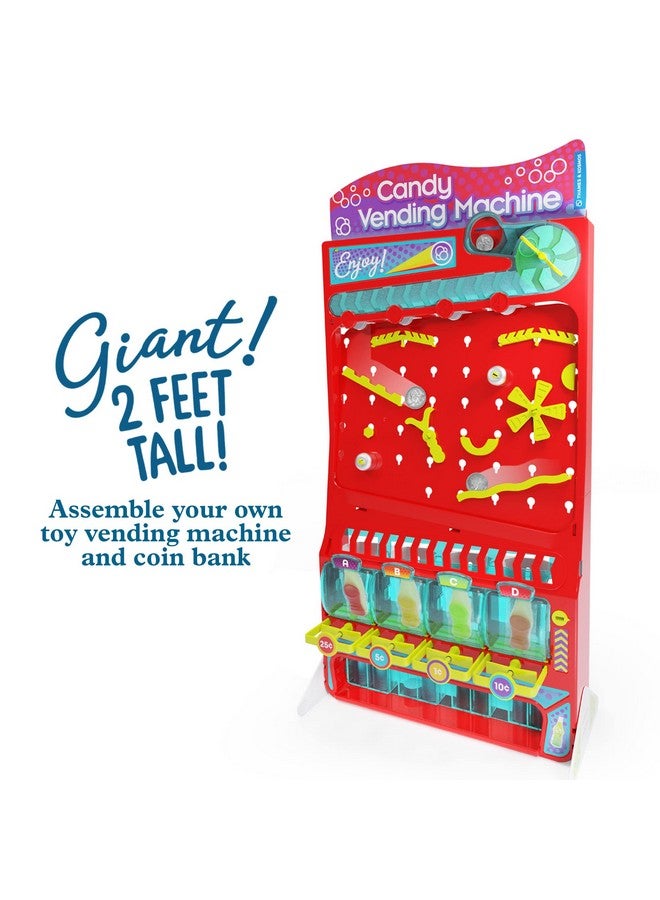 2Ft Tall Candy Vending Machine Stem Kit Build Toy Vending Machine With 10 Gravity & Motion Experiments Coin Sorting Bank Math & Engineering Lessons