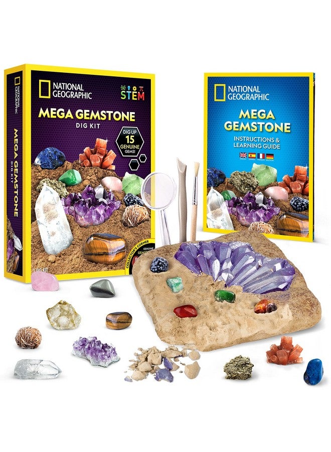 Mega Dig Kit Dig Up 15 Real Gemstones And Crystals Science Kit For Kids Gift For Girls And Boys
