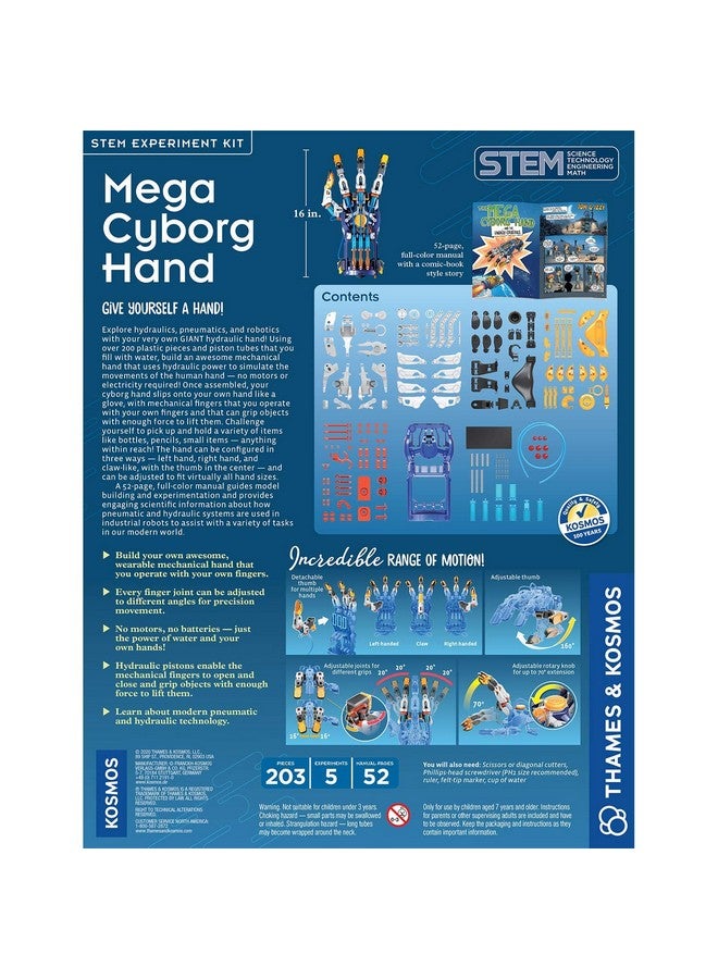 Mega Cyborg Hand Stem Experiment Kit Build Your Own Giant Hydraulic Amazing Gripping Capabilities Adjustable For Different Sizes Learn Pneumatic Systems