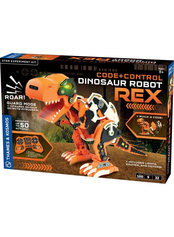 Code+Control Dinosaur Robot Rex Robotics & Engineering Stem Kit Build & Program A Robotic T. Rex Includes Sensor Motor Lights & Sounds No App Required Ages 8+