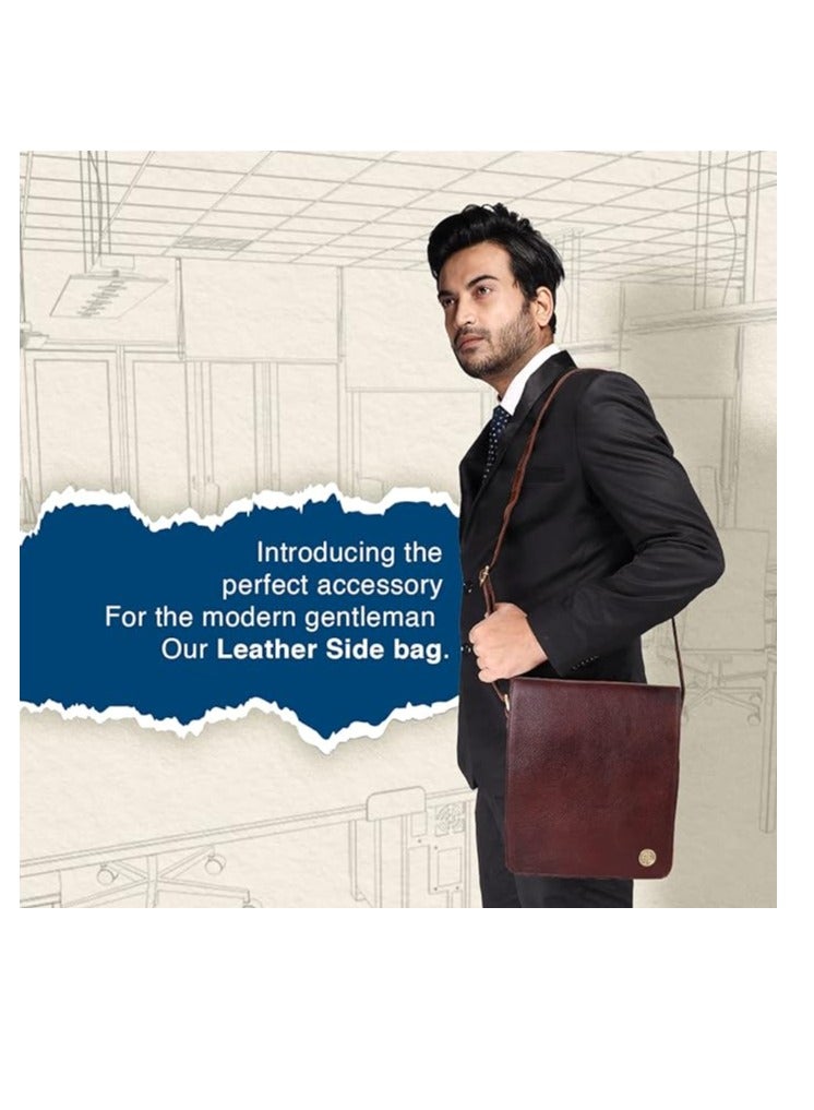 leather Messenger Slings Bag, Brown|SB1159