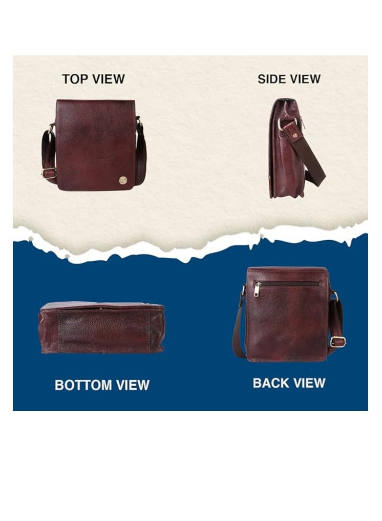leather Messenger Slings Bag, Brown|SB1159