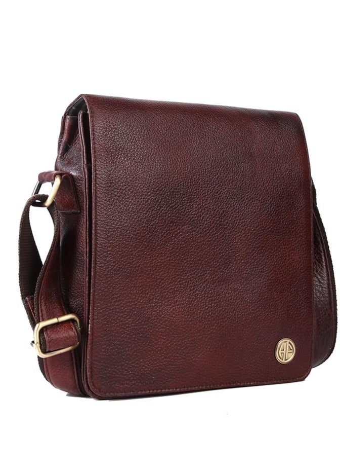 leather Messenger Slings Bag, Brown|SB1159