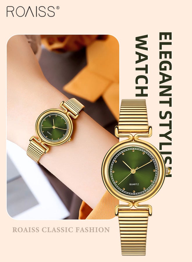Women's Alloy Band Quartz Watch, Analog Display Round Sunray Pattern Dial, High-end Luxurious Waterproof Wristwatch as Gift for Ladies