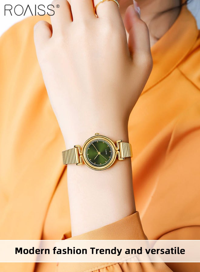 Women's Alloy Band Quartz Watch, Analog Display Round Sunray Pattern Dial, High-end Luxurious Waterproof Wristwatch as Gift for Ladies
