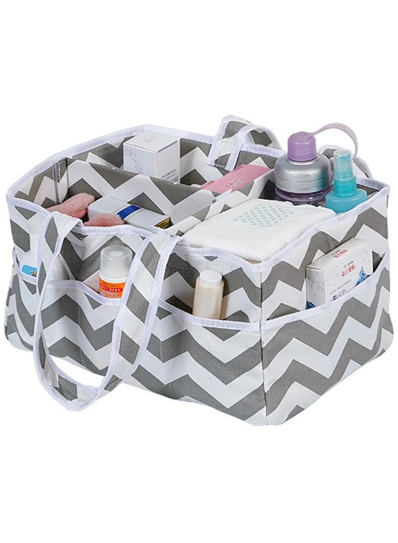 Baby Diaper Caddy - Nursery Storage Bin and Car Organizer for Diapers and Baby Wipes