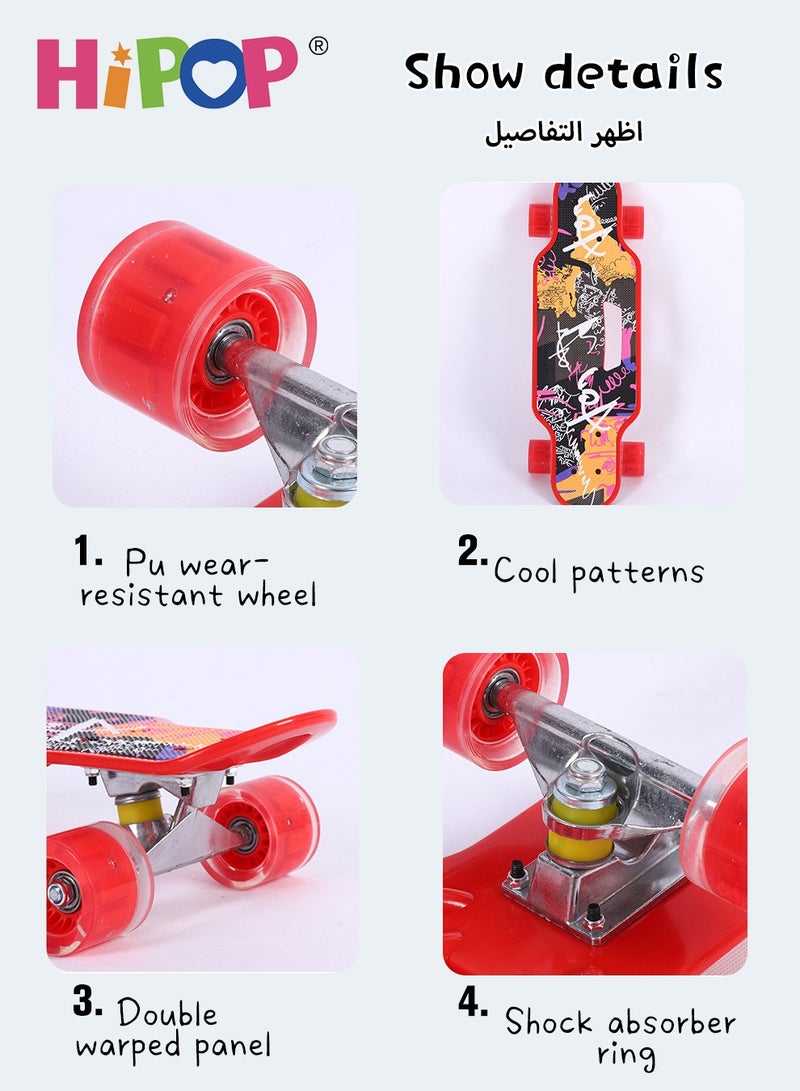 Unisex Skateboards for Beginners,Complete Skateboard 60*18cm with PU Wheel,Tricks Skateboards for Kids and Beginners Sports Outdoor Recreation