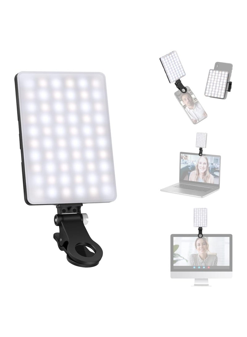LED video lamp with front and rear clamp, 3 mobile adjustable lighting modes