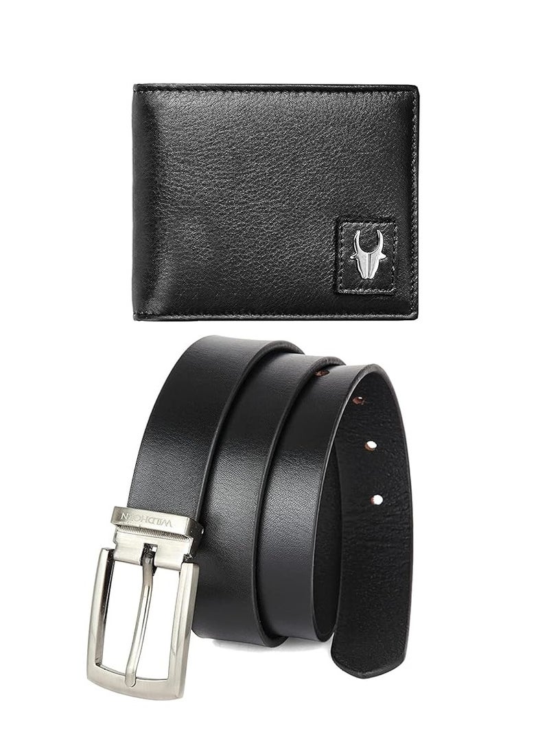 Giftset for men I Leather Gift Hamper I Combo of Leather Wallet and Belt