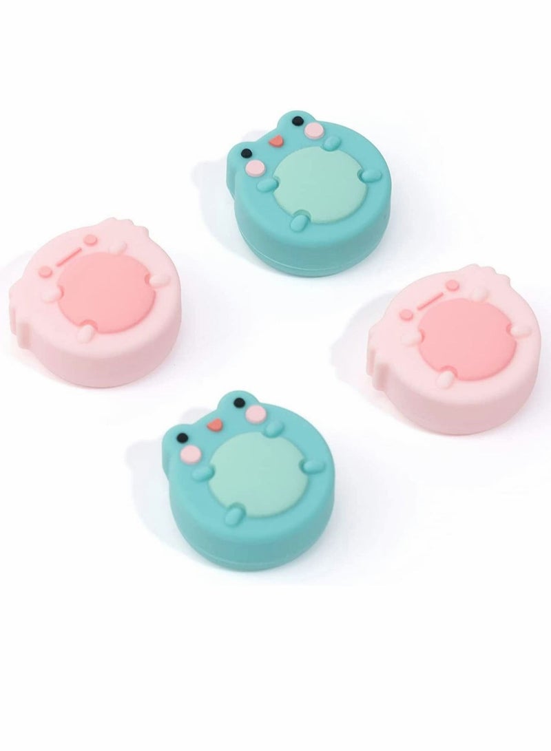 Cute Switch Thumb Grip Caps Compatible with OLED Lite Console Animal Theme Soft Anti-slip Silicone Analog Stick Button Cover for Joy Con Controller 4PCS Joystick Cap
